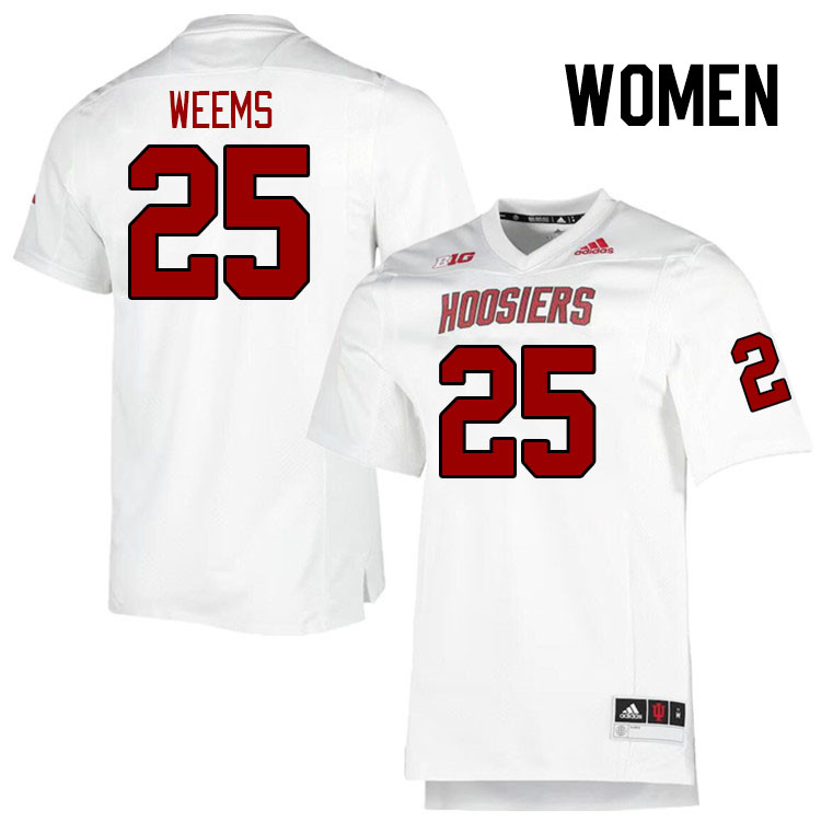 Women #25 Daniel Weems Indiana Hoosiers College Football Jerseys Stitched Sale-Retro